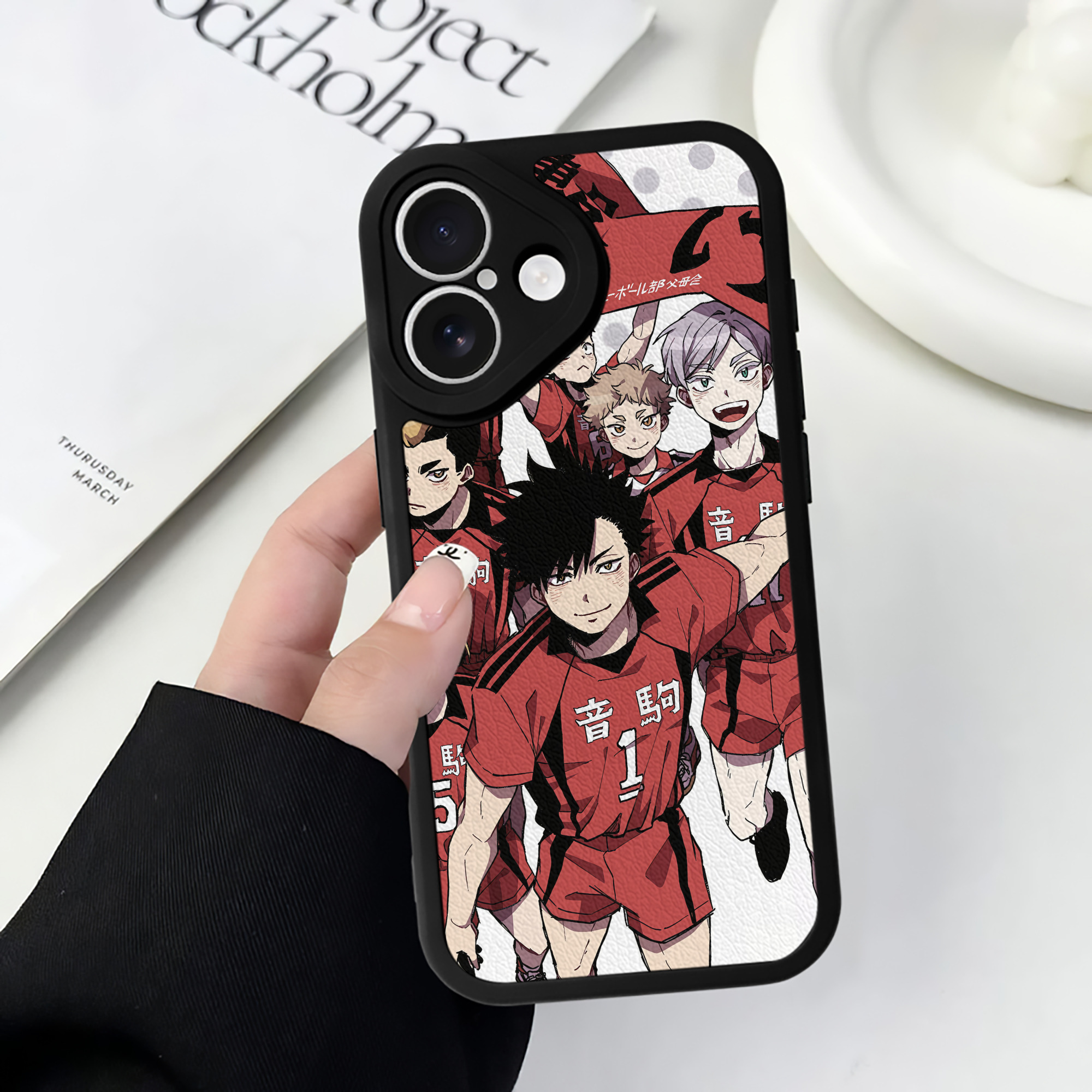 （画像用） ハイキュー!! Haikyu!! 【iPhone 16シリーズ対応】シリコンスマホケース（レザー調） 材質：シリコン